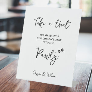 Pet Party Favor Wedding   Wedding Pet Treat Favor  Pedestal Sign