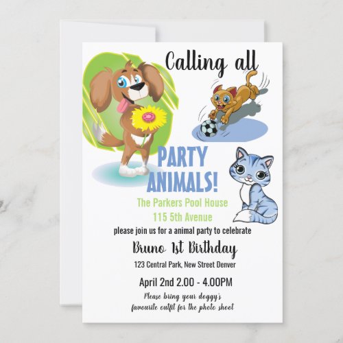 Pet party invite