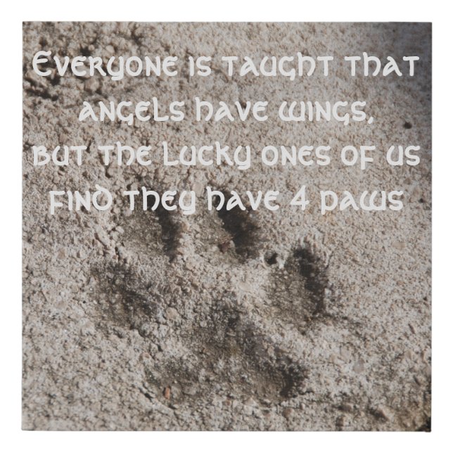 Pet Paw Bereavement Remembrance Canvas Wall Art (Front)