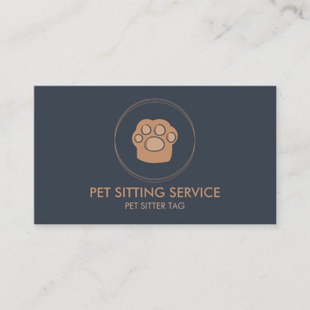 Pet Paw Circle Cat Dog Feet Business Card