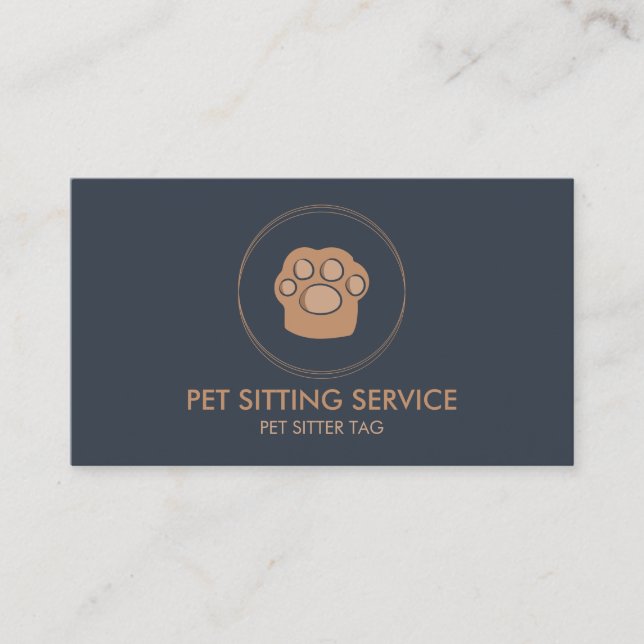 Pet Paw Circle Cat Dog Feet Business Card (Front)