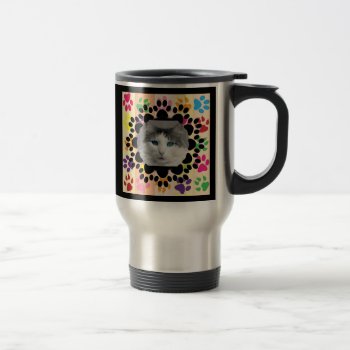 Pet Paw Frame On Paws Travel Mug by Paws_At_Peace at Zazzle