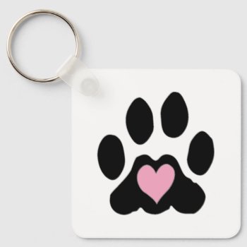 Pet Paw Love Keychain by Victoreeah at Zazzle