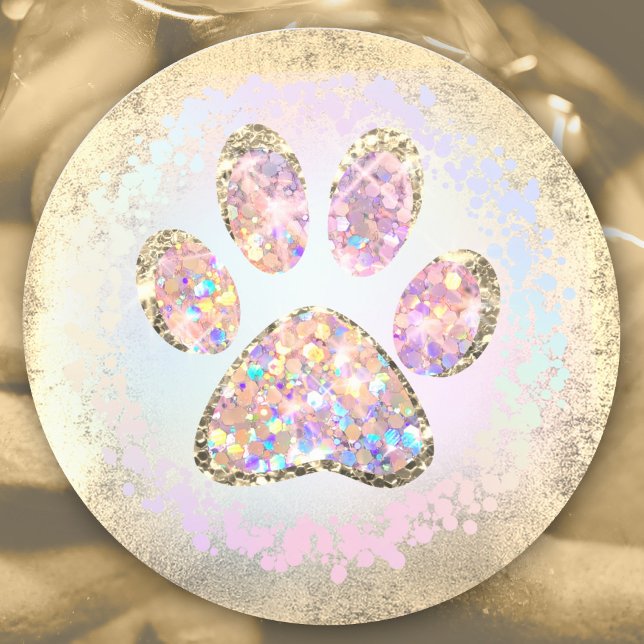 pet paw print  design classic round sticker (Creator Uploaded)