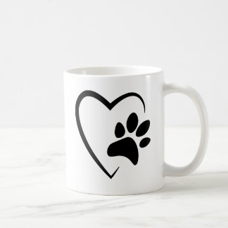 Pet Paw Print Heart Mug