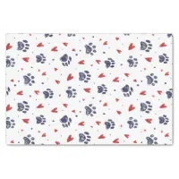 Heart and Paw Print Valentine's Day Wrapping Paper