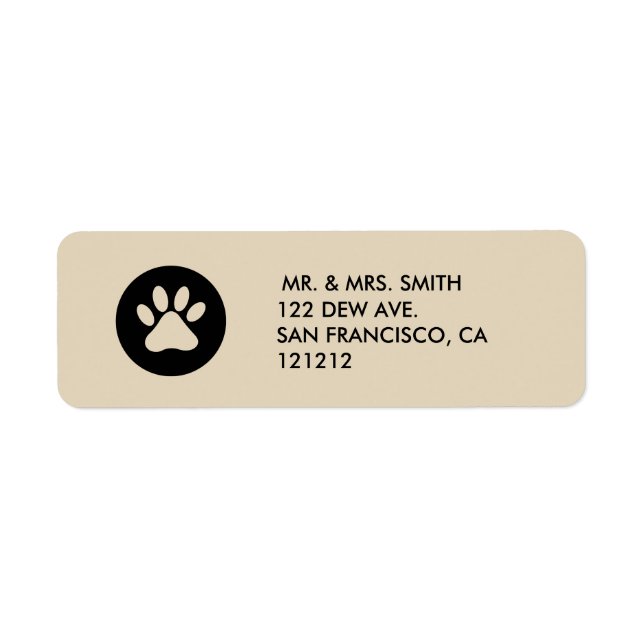 Pet Paw Print Holiday Return Address Label (Front)