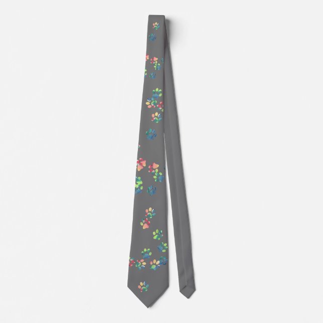 Pet Paw Print Love Neck Tie (Front)