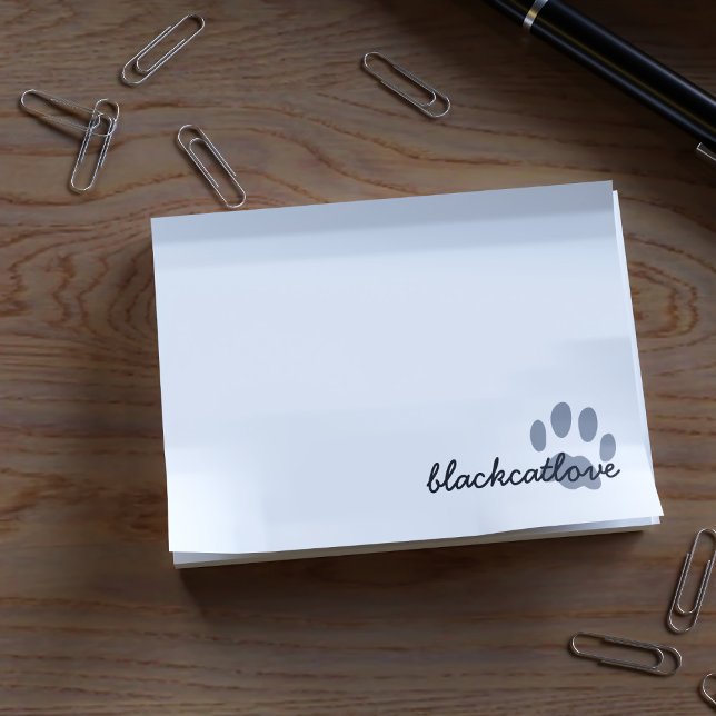 Pet Paw Print Personalized Cat Lover Post it Notes (Creator Uploaded)