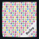 Pet Paw Print Personalized Rainbow Bandana<br><div class="desc">This design may be personalized in the area provided by changing the photo and/or text. Or it can be customized by choosing the click to customize further option and delete or change the color, the background, add text, change the text color or style, or delete the text for an image...</div>