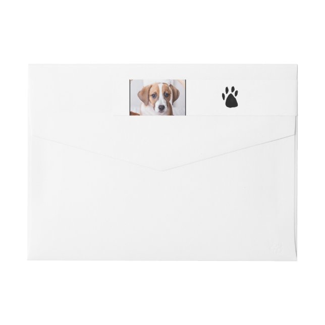 Pet Paw Print Photo Christmas Wrap Around Label (Back)