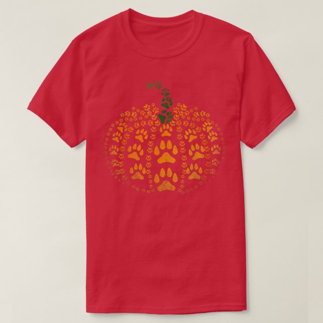 Pet Paw Print Pumpkin  T-Shirt (Design Front)