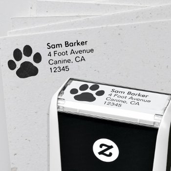 Pet Paw Print Return Address Dog Or Cat Cute Self-inking Stamp by jennsdoodleworld at Zazzle