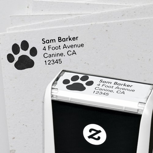 Pet Paw Print Return Address Dog or Cat Cute Self_inking Stamp
