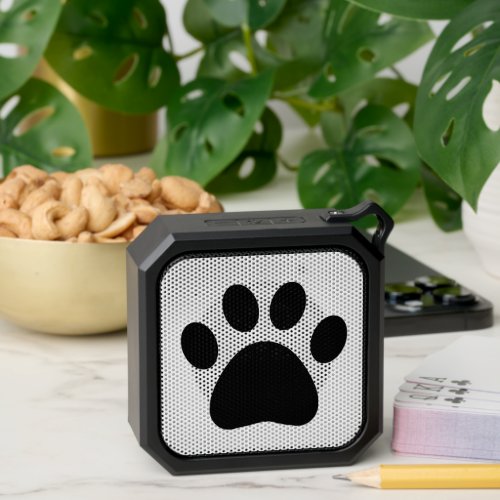 Pet Paw Print Simple Black White Bluetooth Speaker