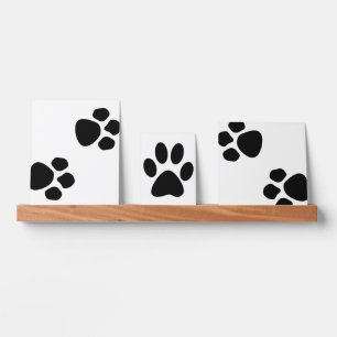 Pet Paw Print Wall Art on Wooden Picture Ledge
