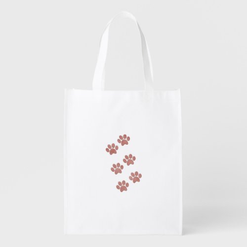 Pet Paw Prints for Animal Lovers Grocery Bag