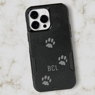 Pet Paw Prints Monogram Black Cat Owner's OtterBox iPhone 14 Pro Max Case
