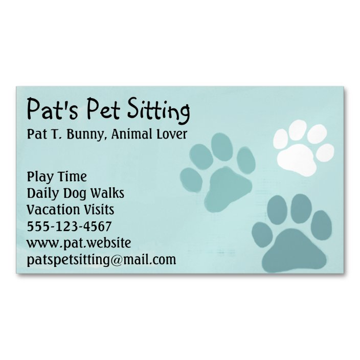 Pet Paw Prints On Teal Cat And Dog Animal Services Magnetic