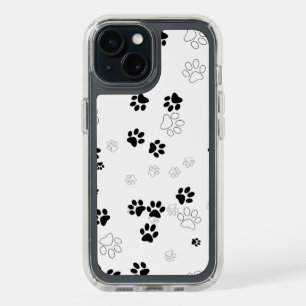 Pet Paw Prints Pattern iPhone 15 Case