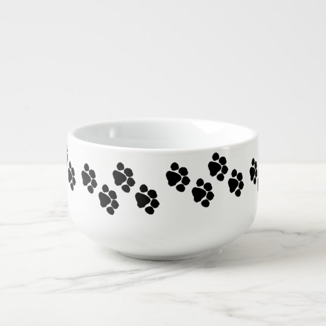 Pet Paw Prints Soup Mug (Front)