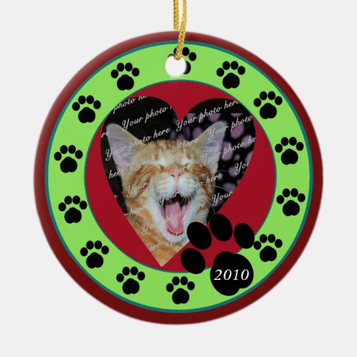 Pet Paws 2010 Ceramic Ornament