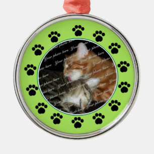 Pet Paws/ Green Metal Ornament