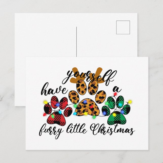 Pet Paws Have Yourself A Furry Little Christmas Postcard (Front/Back)