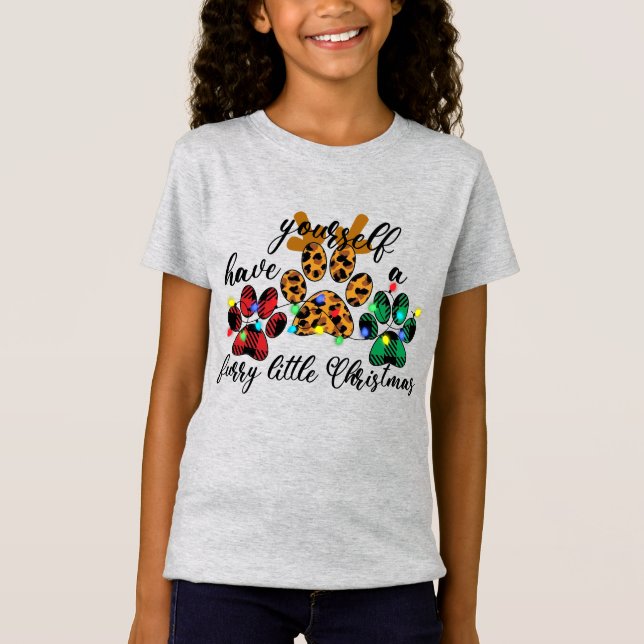 Pet Paws Have Yourself A Furry Little Christmas T-Shirt (Front)