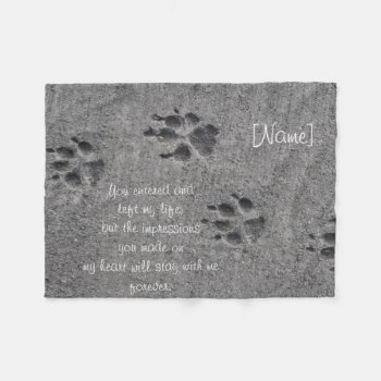 Pet Paws In Cement – Always There Fleece Blanket by Paws_At_Peace at Zazzle
