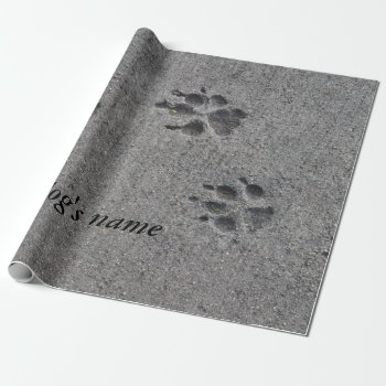 Pet Paws In Cement – Always There Wrapping Paper by Paws_At_Peace at Zazzle