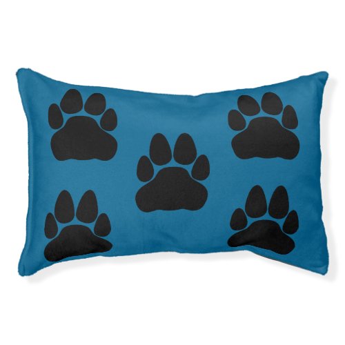 Pet Paws on Customizable Background Colour Pet Bed
