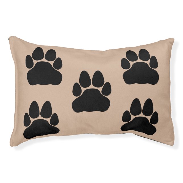 Pet Paws on Customizable Background Colour Pet Bed (Front)