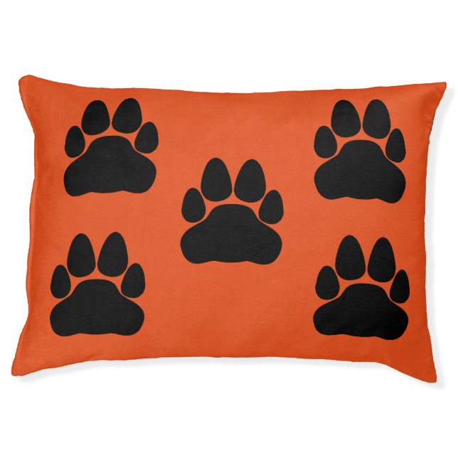 Pet Paws on Customizable Background Colour Pet Bed (Front)