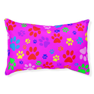 Pet Paws on Pink Dog Bed