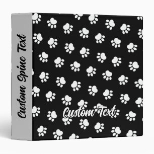 Pet Paws Pattern 3 Ring Binder
