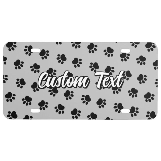 Pet Paws Pattern License Plate (Front)