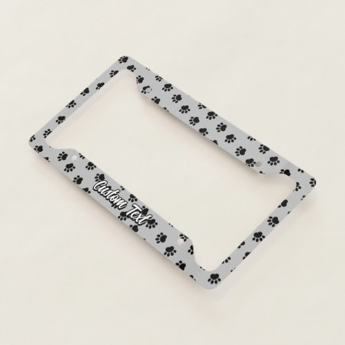 Pet Paws Pattern License Plate Frame