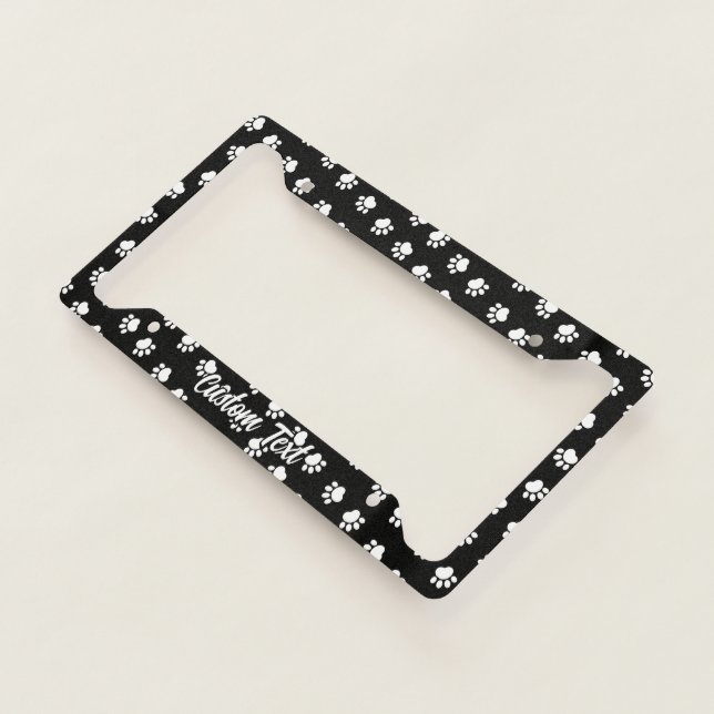 Pet Paws Pattern License Plate Frame (3/4)