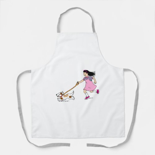 pet_pets_girl_dog_puppy_running apron