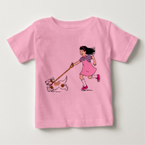 pet pets girl dog puppy running baby T_Shirt