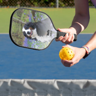 Pet Photo 2 Image Personalized Dog Name Custom Pickleball Paddle