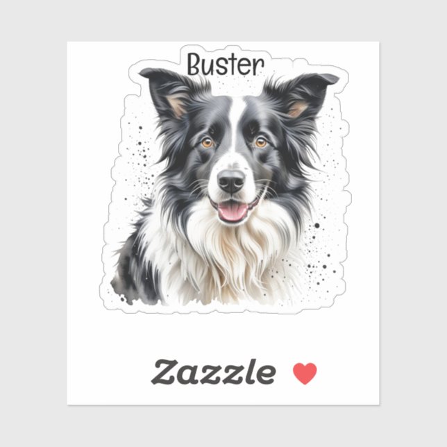 Pet Photo Add Pet Name Personalize Sticker (Sheet)