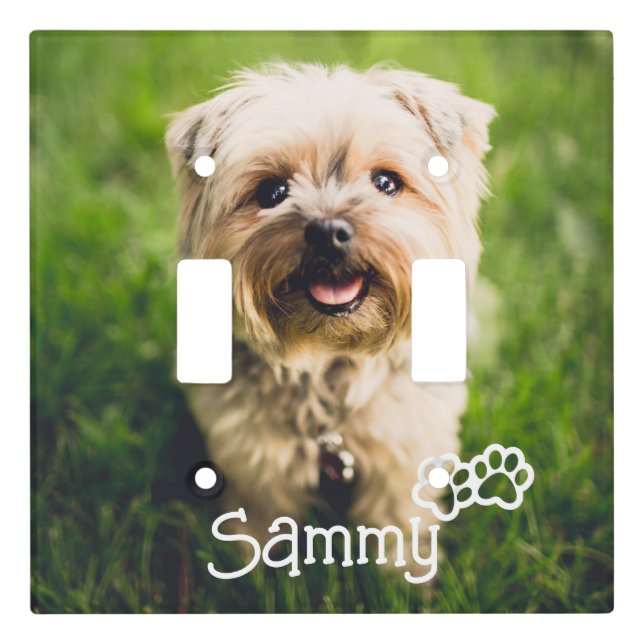 Pet Photo and Name Custom Wall Plate (Front)