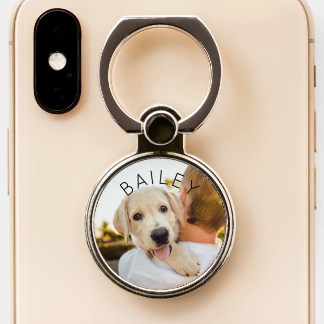 Pet Photo and Name Phone Ring Stand (Close Up)