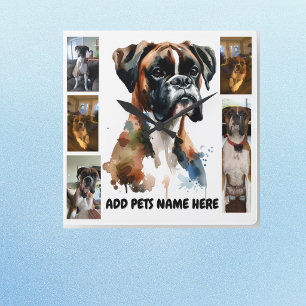 Pet Photo Boxer Personalize Square Wall Clock