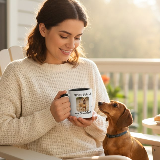 Pet Photo Brown Dachshund Personalize Mug (Creator Uploaded)