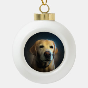 Pet photo ceramic ball christmas ornament