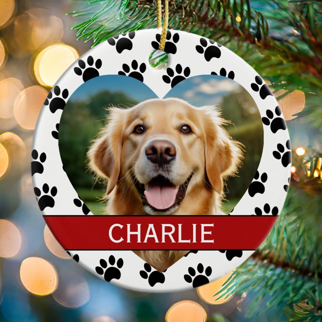 Pet Photo Christmas Ceramic Ornament (Creator Uploaded)