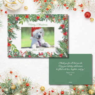 Pet Photo Christmas Holiday Greeting Card